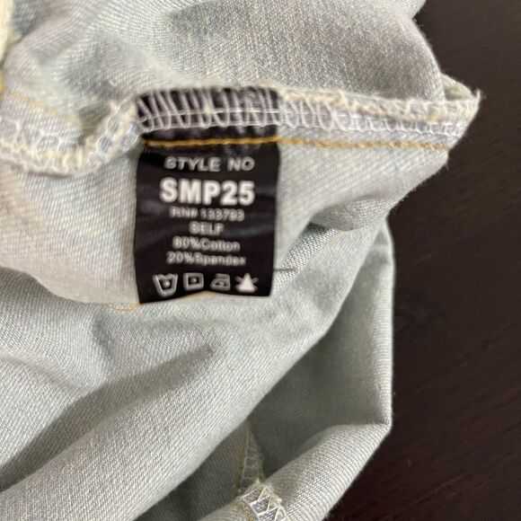 Pol Denim Overall Shorts With Side Pockets And Stud Details - Picture 16 of 16